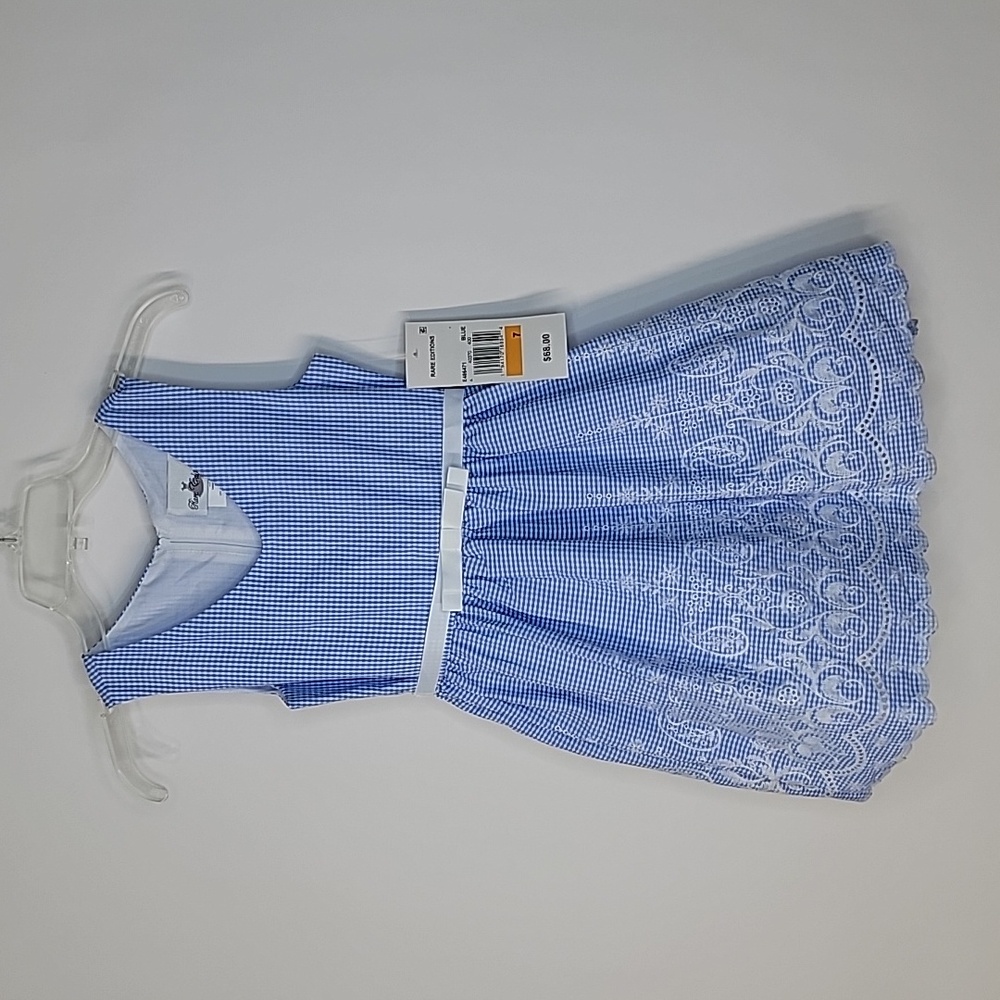 NWT rare edition embroidered gingham dress size 7 girls - Picture 3 of 8